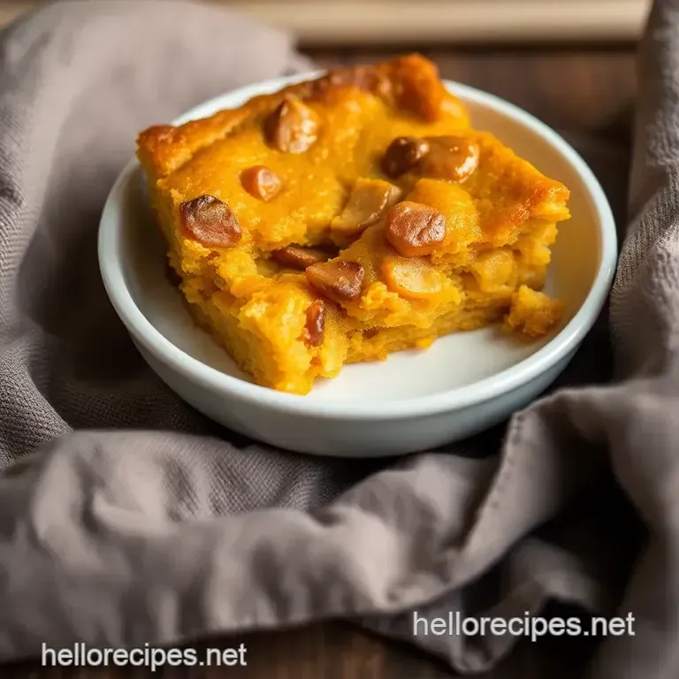 Spiced Pumpkin Pie Bread Pudding presentation