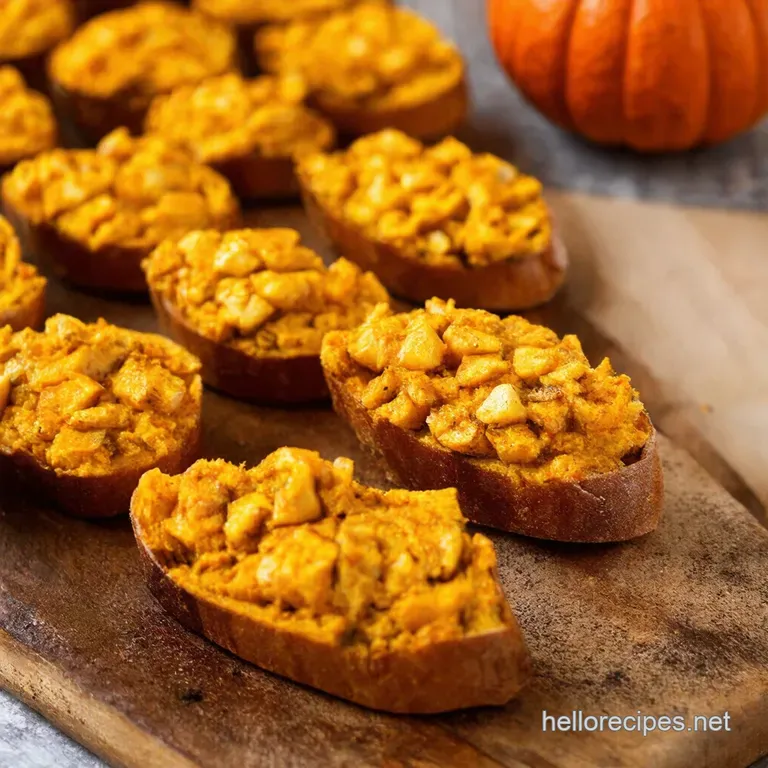 Spiced Pumpkin Sage Crostini presentation