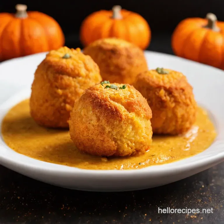 Spiced Pumpkin Sage Vegan Arancini presentation