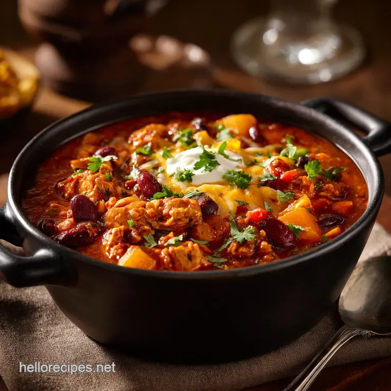 The Autumn Harvest Chili Spiced Turkey and Pumpkin presentation
