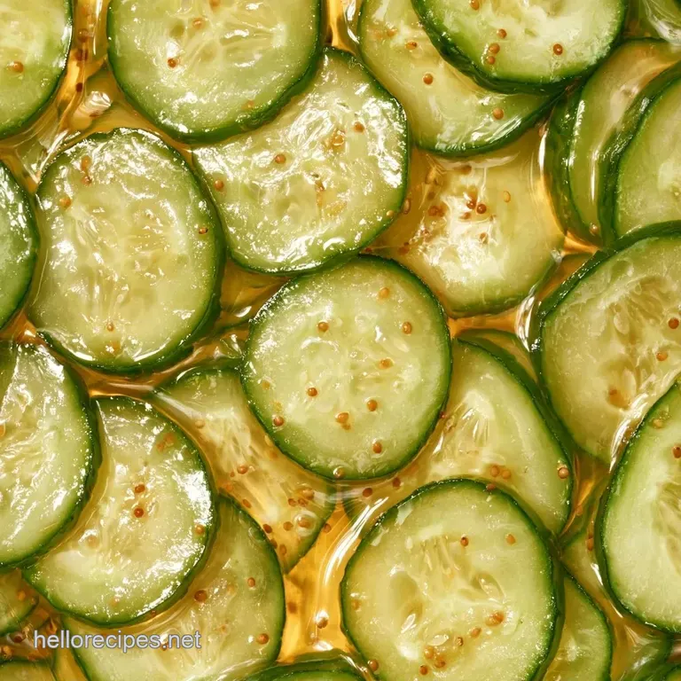 Vibrant yellow-green pickle chips piled high on a white ceramic dish, glistening with a zesty, glossy brine.