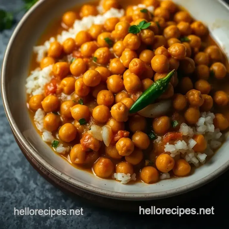 Spicy Chickpea & Spinach Curry (Saag Chana) presentation