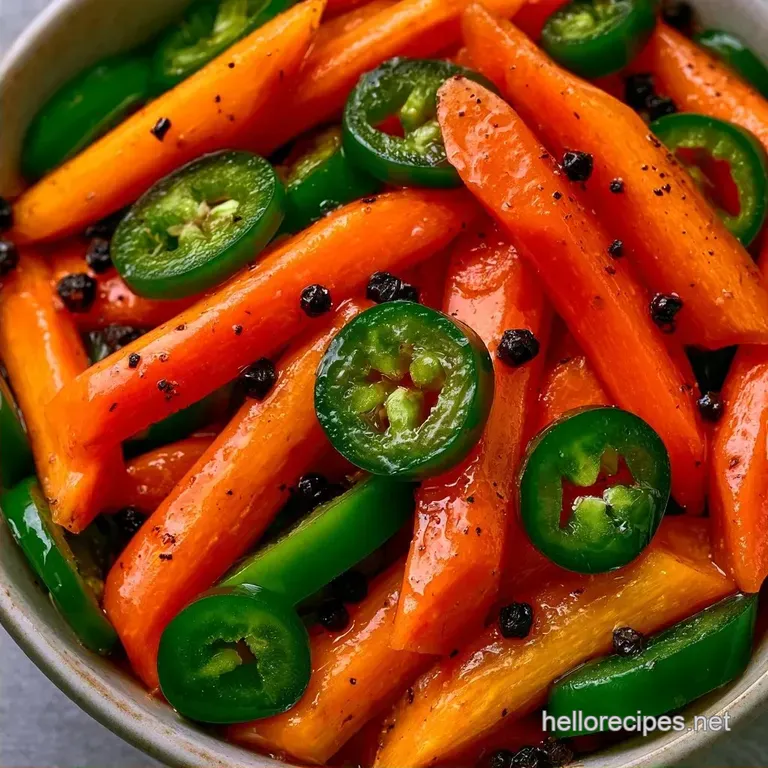 Spicy Pickled Carrots with Jalapeños