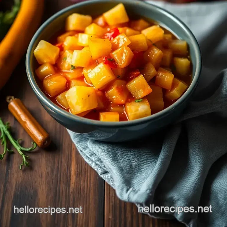 Spicy Pineapple Habanero Sauce presentation