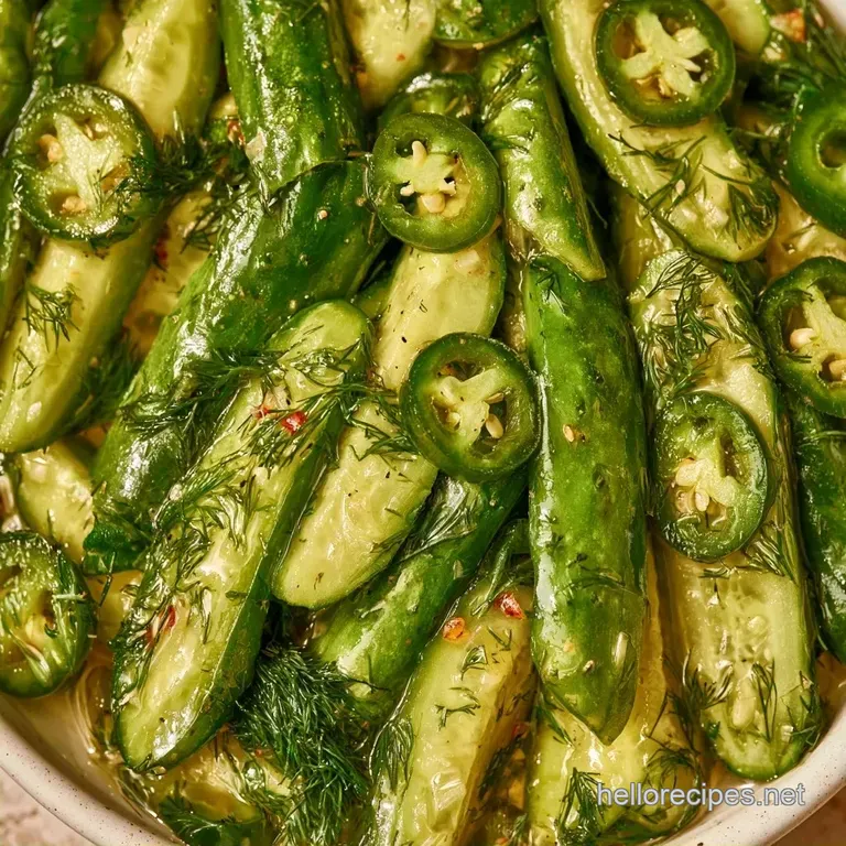 Quick Spicy Refrigerator Pickles with Jalapeños