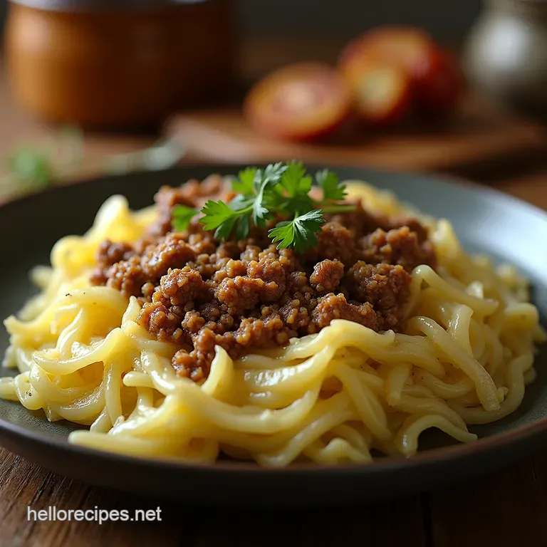 Hearty Homely Quick German Pointed Cabbage with Seasoned Ground Meat presentation
