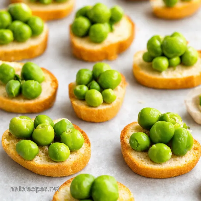 Spring Pea Mint Crostini with Lemoncashew Ricotta presentation
