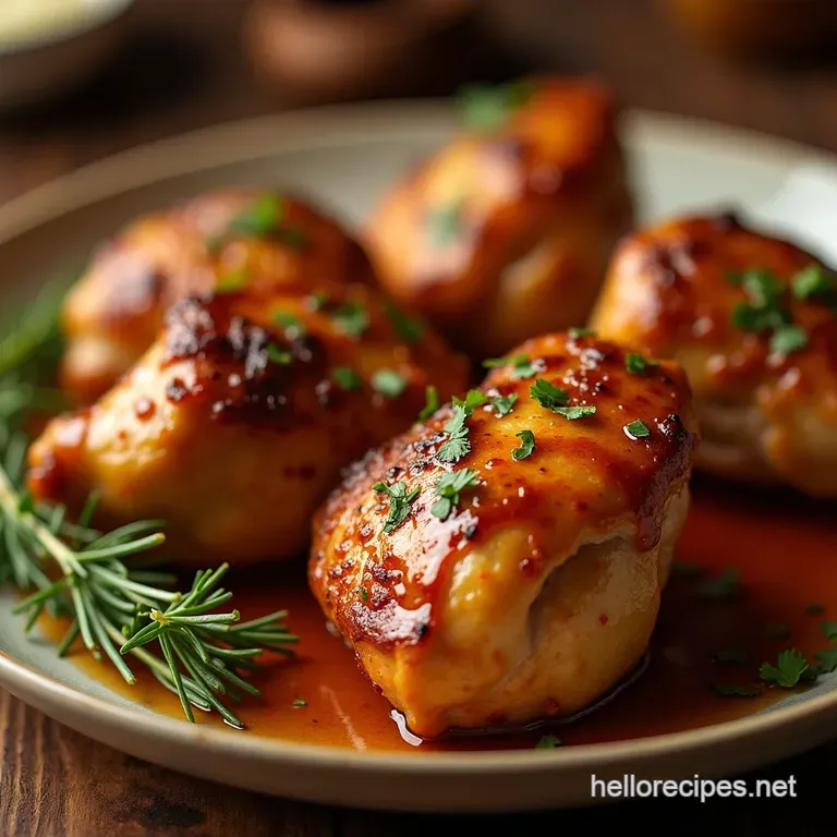 Sticky Sensation The Ultimate Honey Garlic Chicken Thighs presentation