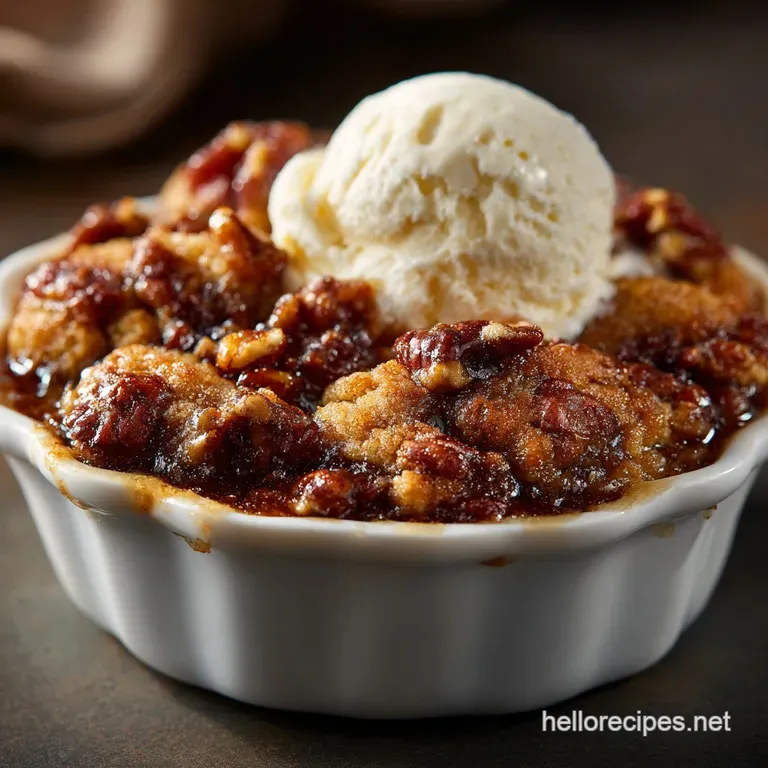 Pecan Pie Cobbler: the Sticky Toffee Nut presentation