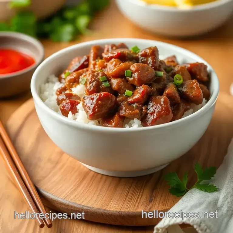 Beef and Veggie Stir-Fry Rice Bowl presentation