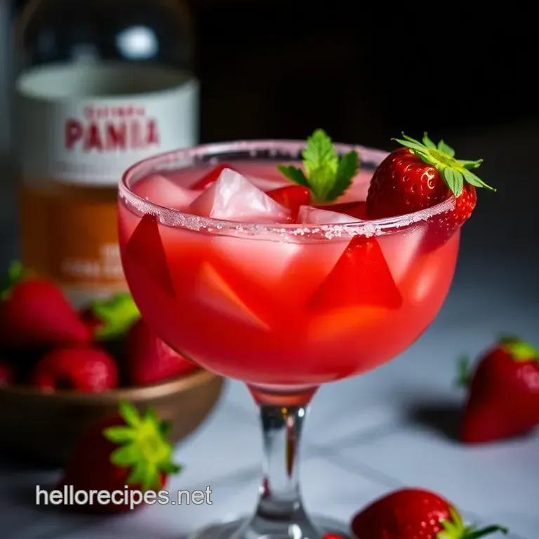 Strawberry Bliss Margarita presentation