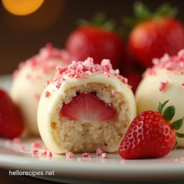 Strawberry Cheesecake Truffle Bliss Bites presentation