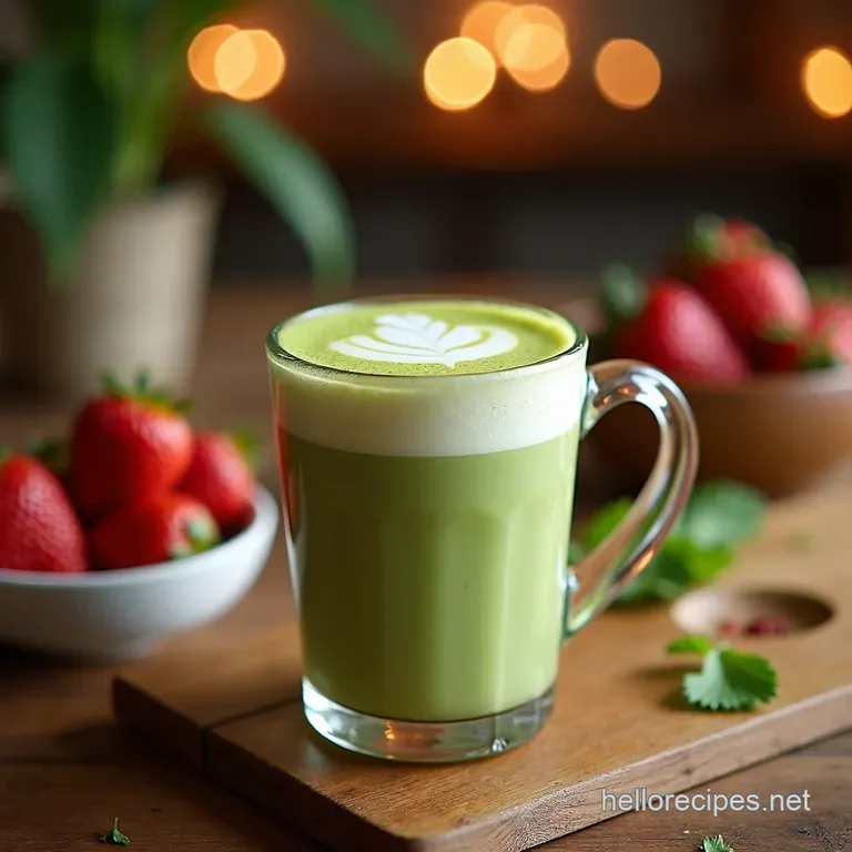 Strawberry Matcha Magic 5Minute Latte Bliss presentation