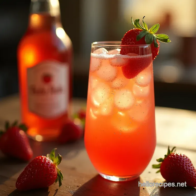 The Dawn Patrol Strawberry Mimosa Sparkler Sunshine in a Glass presentation
