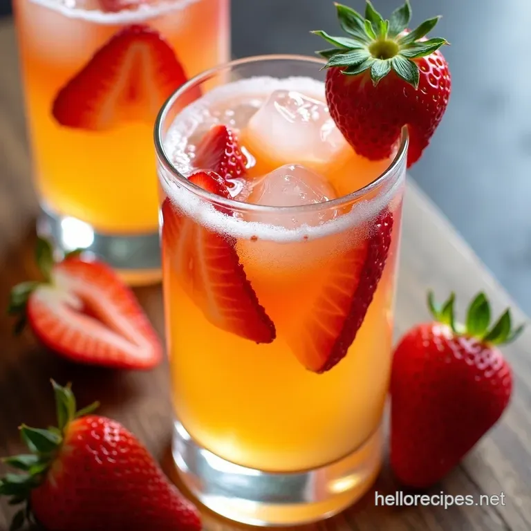 The Dawn Patrol Strawberry Mimosa Sparkler Sunshine in a Glass