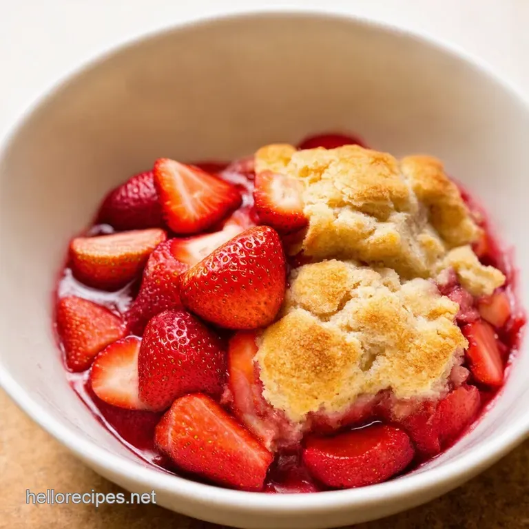 Strawberry Sunshine Cobbler a Speedy Summer Treat presentation