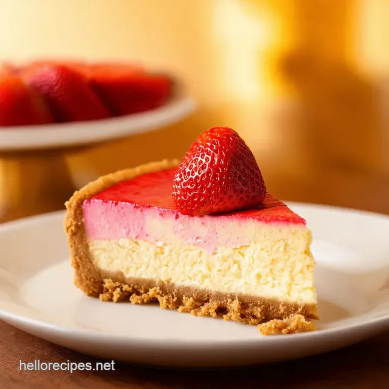 Strawberry Swirl Cheesecake a Slice of Summer presentation