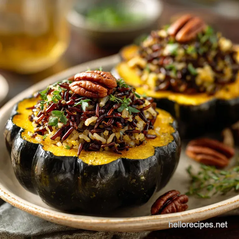 Thanksgiving Side Dishes: Cranberry Pecan Wild Rice Stuffed Acorn Squash
