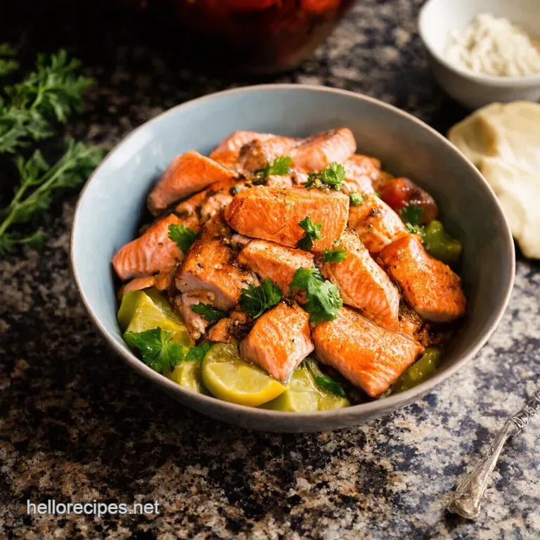 Sunkissed Mediterranean Salmon Bowl a Taste of the Aegean presentation