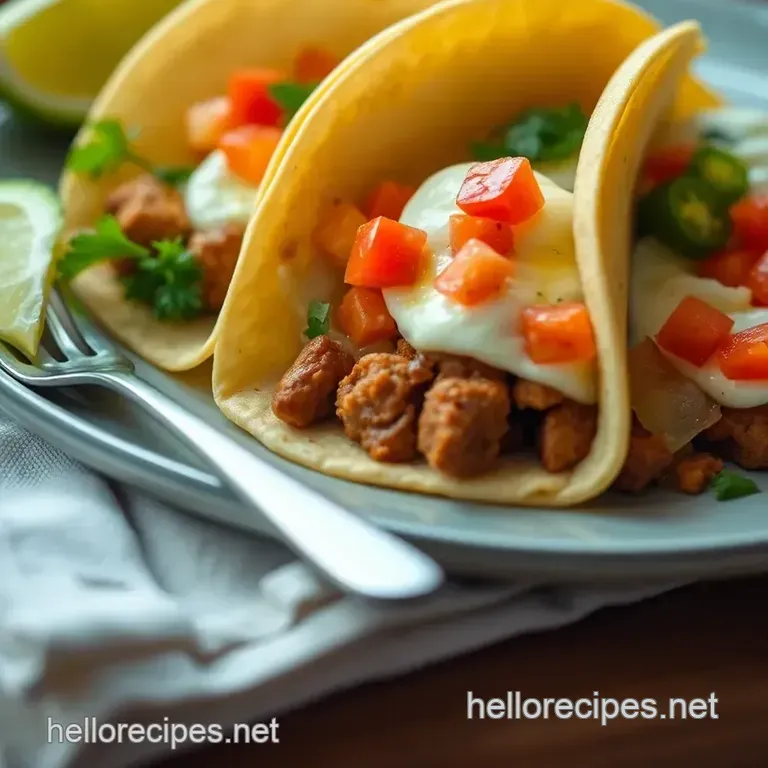 Sunny Morning Breakfast Tacos with Spicy Salsa presentation