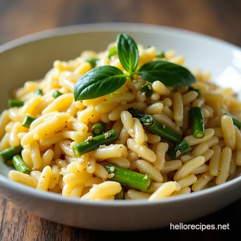 Sunshine Orzo Salad with Asparagus Artichokes Feta