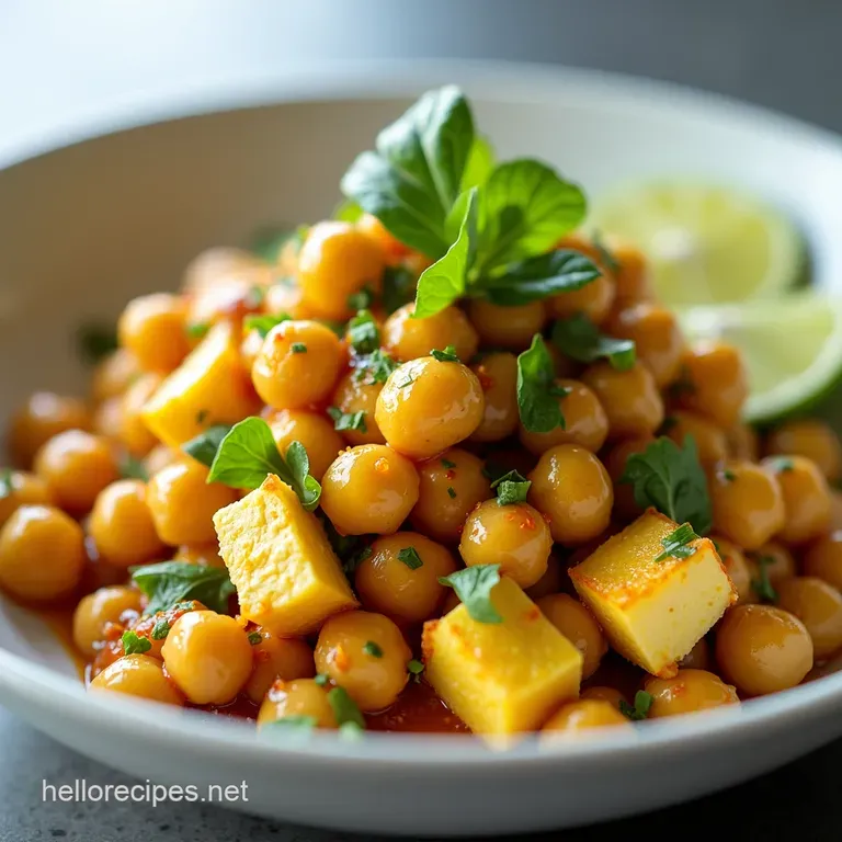 Sunshine Salad Curry Chickpea Cottage Cheese Delight