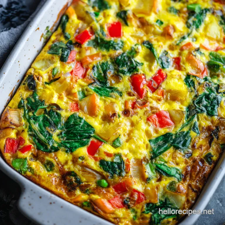 Sunshine Start Healthy Veggie Feta Breakfast Casserole