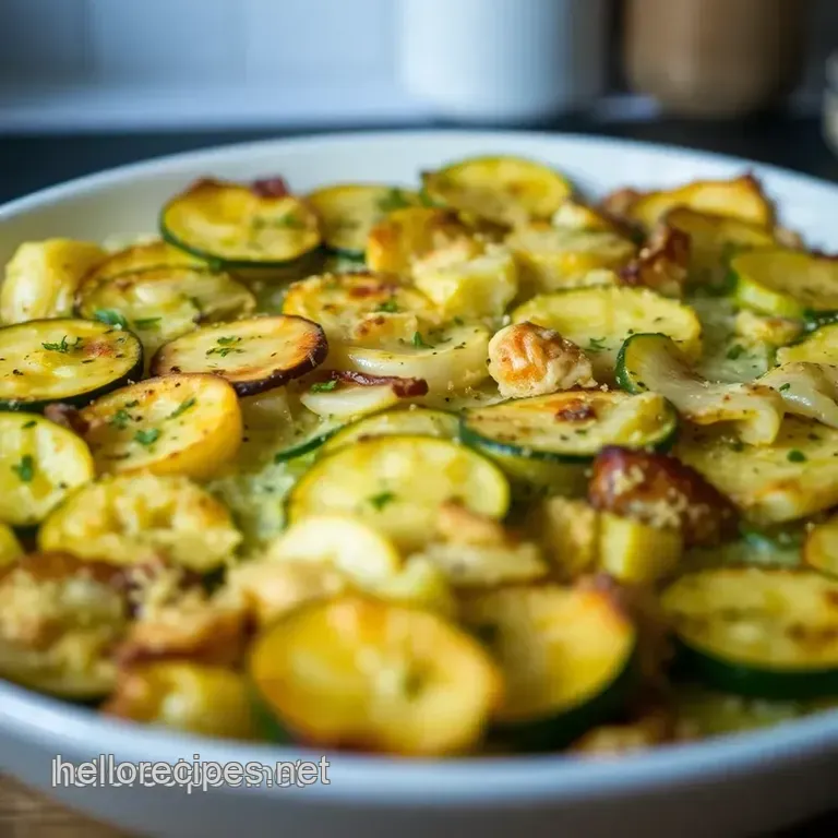Sunshine Summer Squash Gratin with Herby Crumble presentation