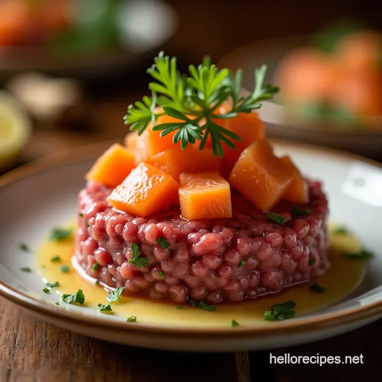 Surf Turf Tartare presentation
