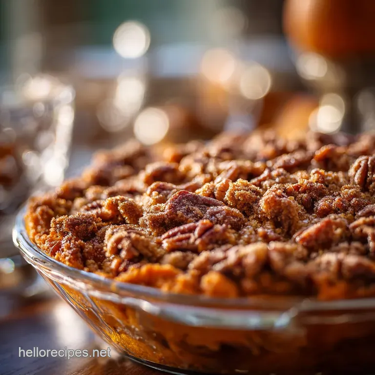 Sweet Potato Casserole with Brown Sugar Pecan Streusel (Chefs Classic) presentation