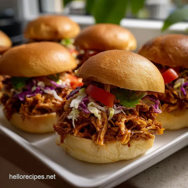Bbq Chicken Sliders: Ultimate Tangy Pulled Chicken presentation