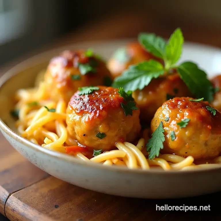 Thai Chicken Meatballs in Coconut Curry presentation