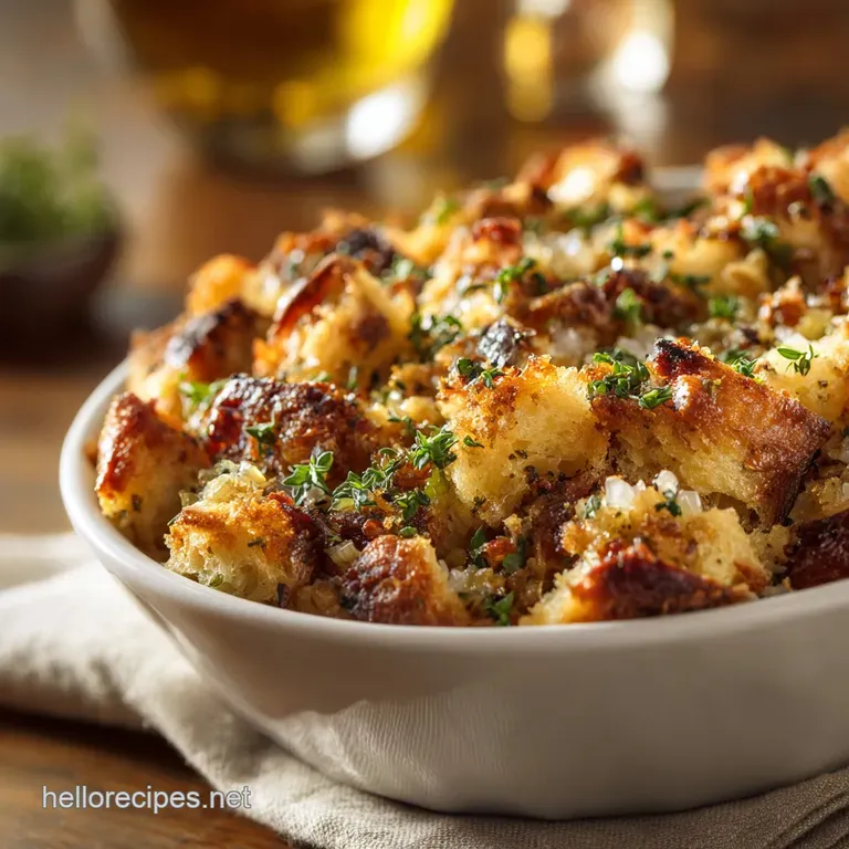 Thanksgiving Recipes Collection: the Classic Brown Butter Apple Stuffing presentation