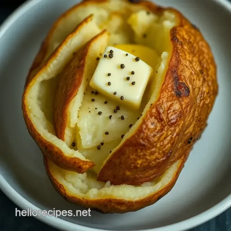 The Crispiest Fluffiest Baked Potato presentation