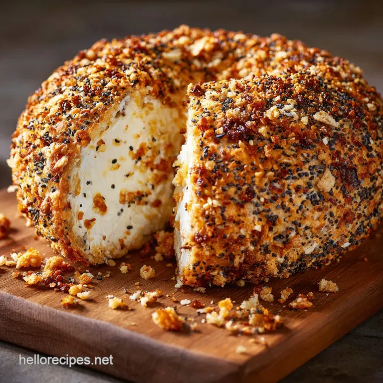 The Everything Bagel Blitz Creamy Crunchy and Utterly Moreish Cheeseball presentation