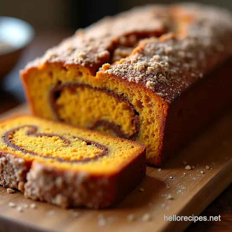 The Great British Bakeoff Worthy Cinnamon Swirl Pumpkin Bread presentation