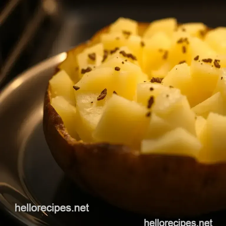 The Perfect Oven-Baked Potato: Fluffy Inside Crispy Skin presentation