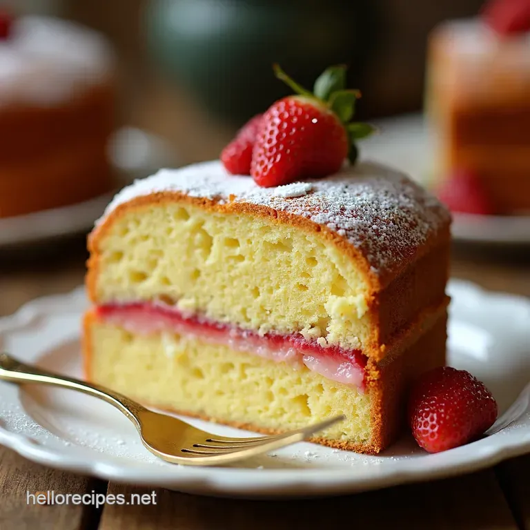 The Perfect Victoria Sponge Cake presentation