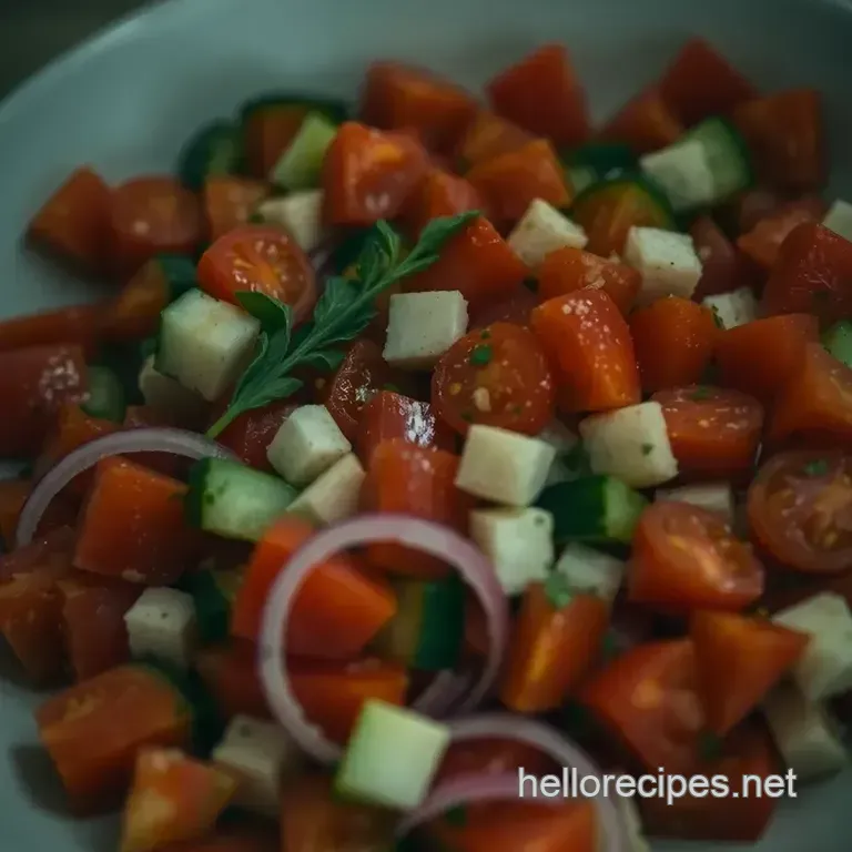 The Ultimate Authentic Greek Salad (Horiatiki) presentation