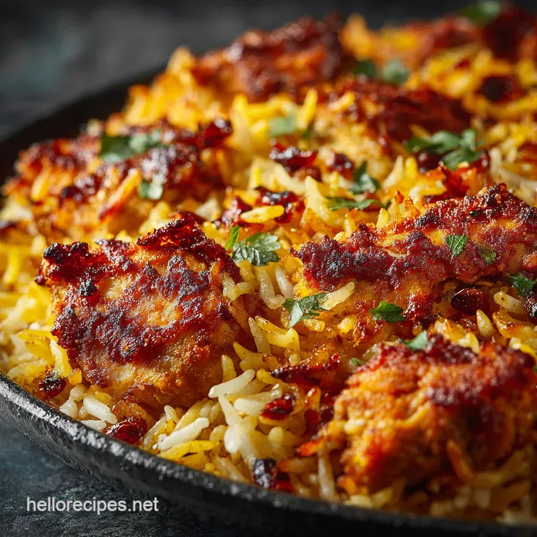 The Ultimate Chicken Biryani presentation
