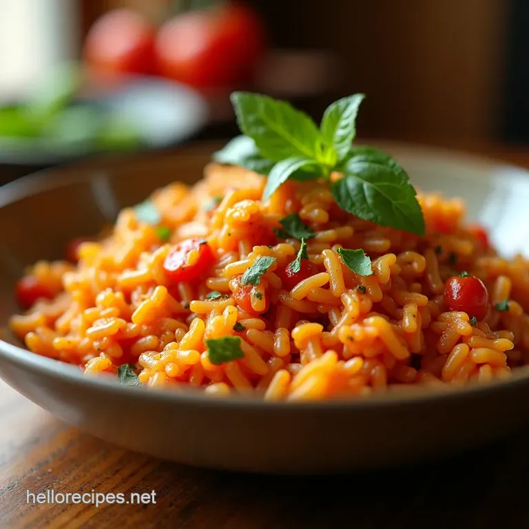 The Ultimate Tomato Garlic Spanish Rice presentation