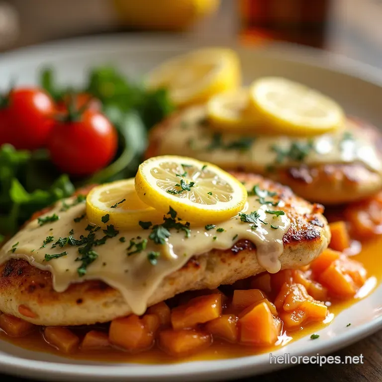 The Zesty Roman Holiday Quick Easy Lemon Chicken Romano presentation