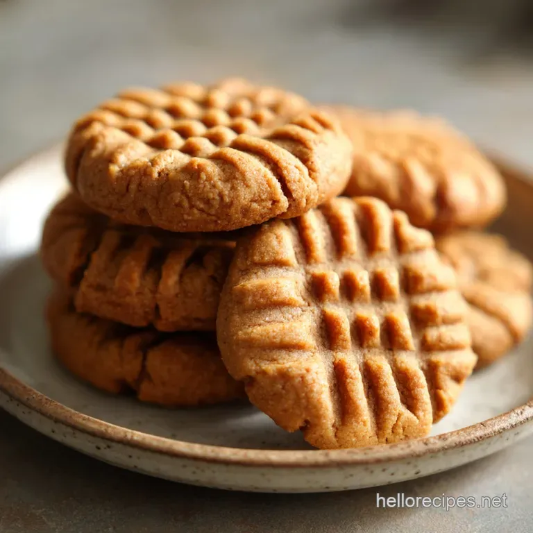 Three Ingredient Peanut Butter Cookies: Golden and Baked