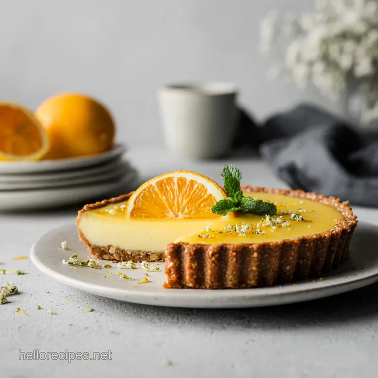 Triple Sec Liqueur: Zesty No-Bake Mousse Tart presentation