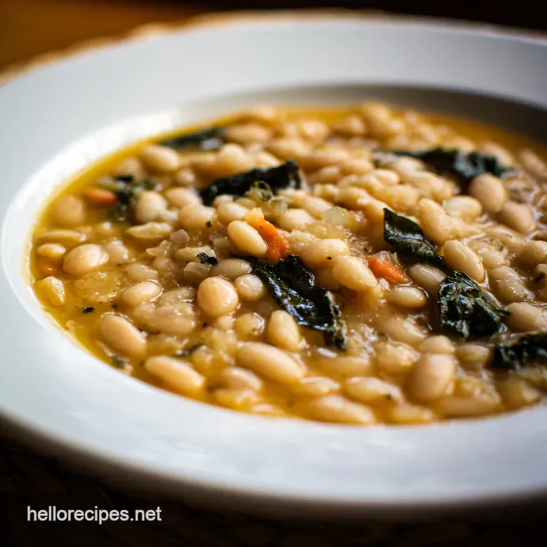 Tuscan White Bean and Sausage Soup presentation