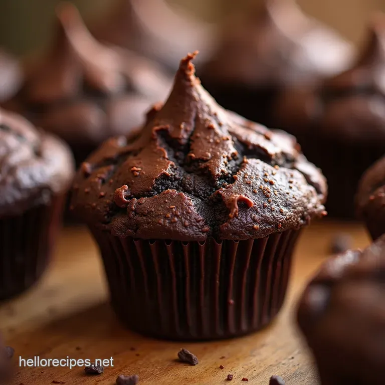 The Ultimate Double Chocolate Volcano Muffins Rich Dark and Deeply Satisfying presentation