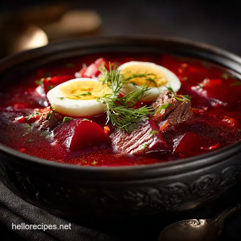 The Ruby Jewel Classic Ukrainian Borscht Hearty Beef Beet Soup