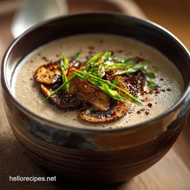 Velvet Umami the Ultimate Creamy Mushroom Soup presentation