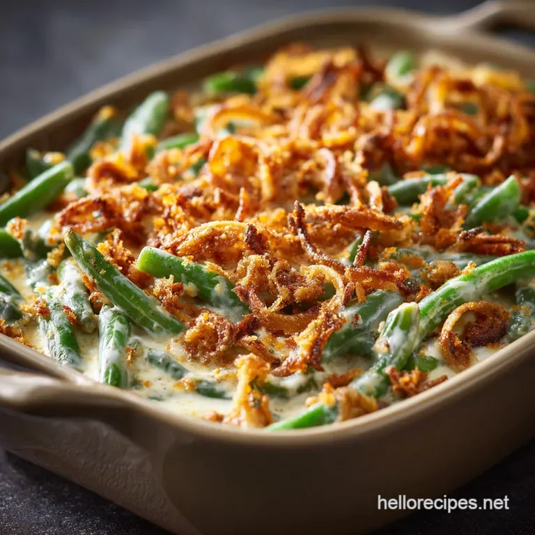 Green Bean Casserole: the Ultimate Creamy Crispy Recipe from Scratch presentation