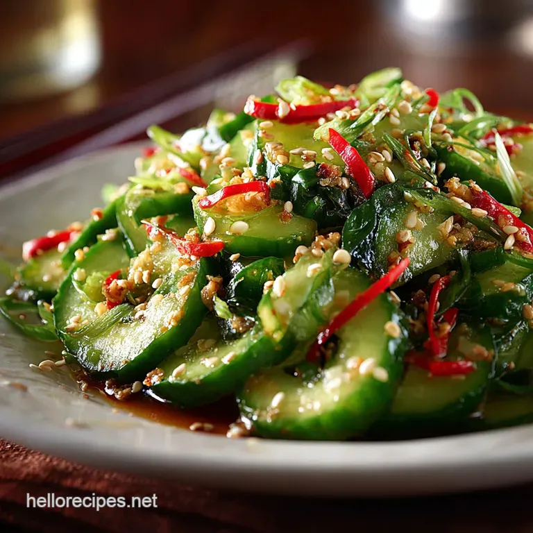 The Ultimate Smashed Asian Cucumber Salad Crunchy Spicy Refreshing presentation